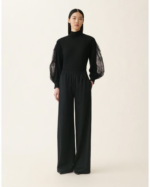 Fabiana Filippi Black Oversized Cargo Flannel Trousers