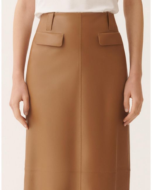 Fabiana Filippi Natural Nappa Lissé Pencil Skirt