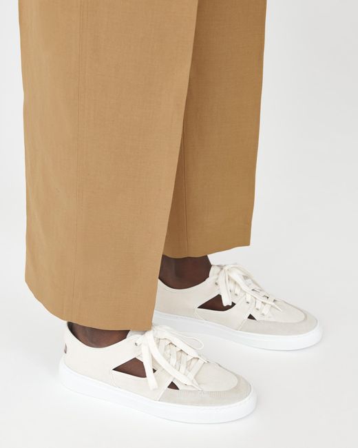 Fabiana Filippi Natural Suede And Canvas Open Sneakers