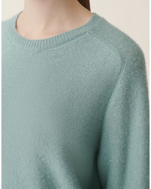 Fabiana Filippi Green Wool And Silk Sweater With Sequins