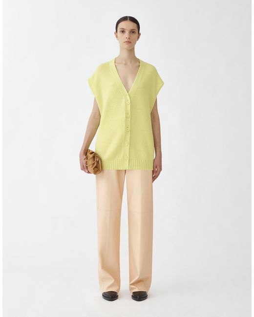 Fabiana Filippi Yellow Cashmere Oversized Knit Vest
