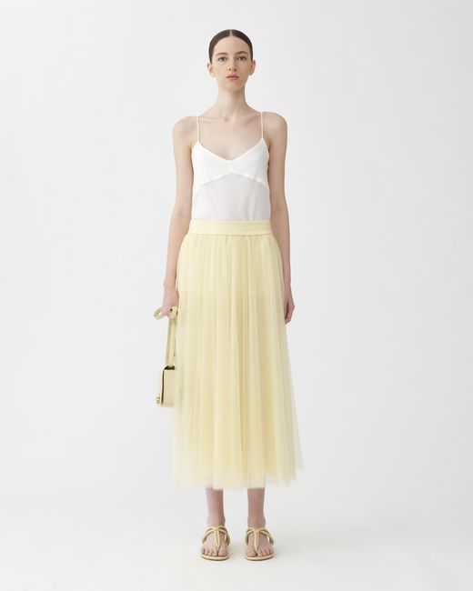 Fabiana Filippi White Wide Tulle Skirt