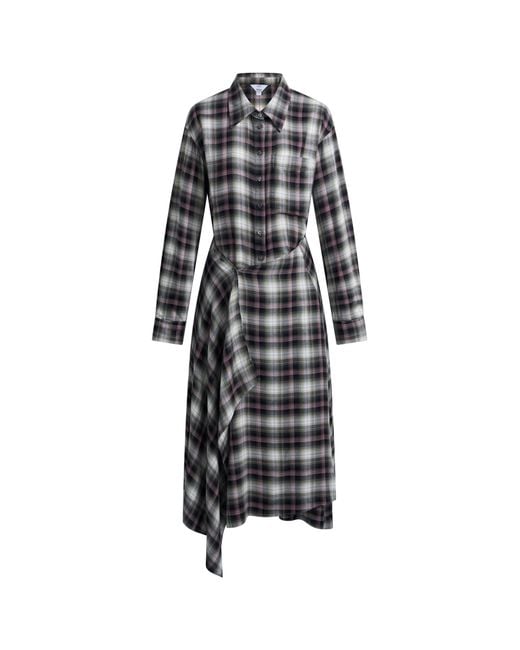 Fabrique Multicolor Lea Detachable Wrap Plaid Shirt Dress