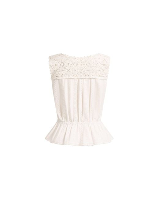 Fabrique Blue Sophia Hand Crochet Cinched Waist Sleeveless Top