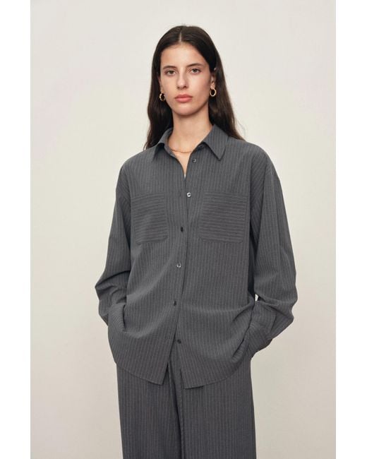 Fabrique Black Isabella Pinstriped Shirt