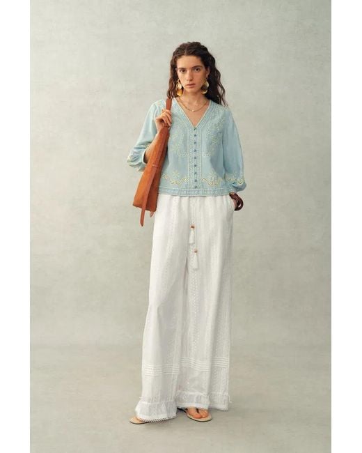 Fabrique White Elsa Pleated Balloon Pants