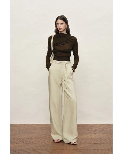 Fabrique Natural Erica Thin Waist Wide Leg Relaxed Pants