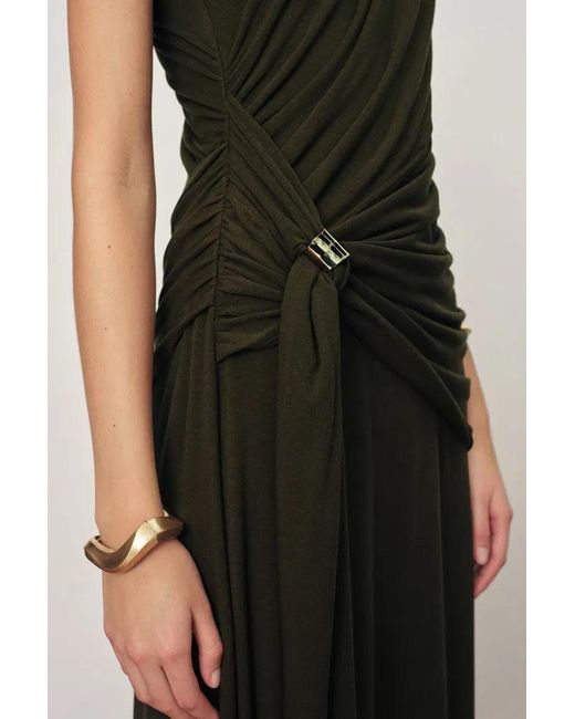 Fabrique Natural Delilah Asymmetric Draped Sleeveless Dress