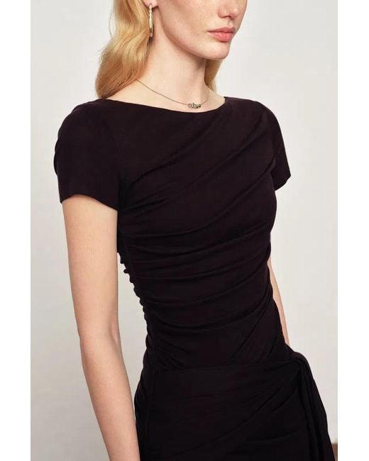 Fabrique Red Nhat Sculptural Ruched Dress