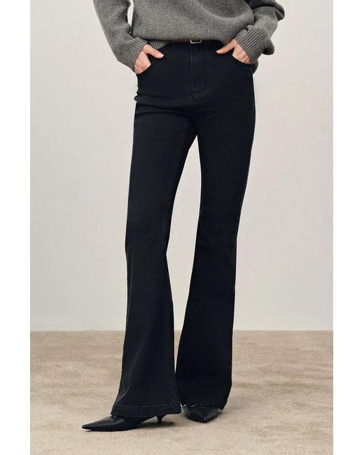 Fabrique Blue Vera Washed Charcoal Micro Flared Jeans