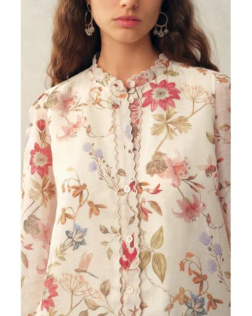Fabrique Natural Adelaide Handpainted Floral Blouse