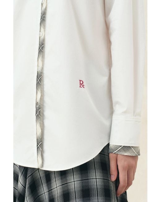 Fabrique Natural Riley Plaid Embroidery Oversized Shirt