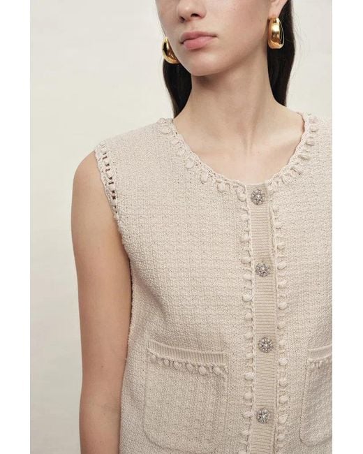 Fabrique Natural Jinelle Hand-Crocheted Textured Sleeveless Vest Top