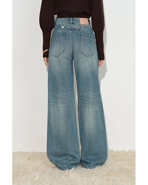 Fabrique Blue Bert Buckle Back Barrel Leg Jeans