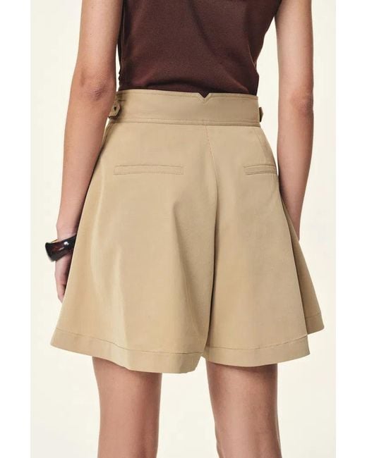 Fabrique Natural Charlotte Pleated Adjustable Waist Buckle A Line Skort