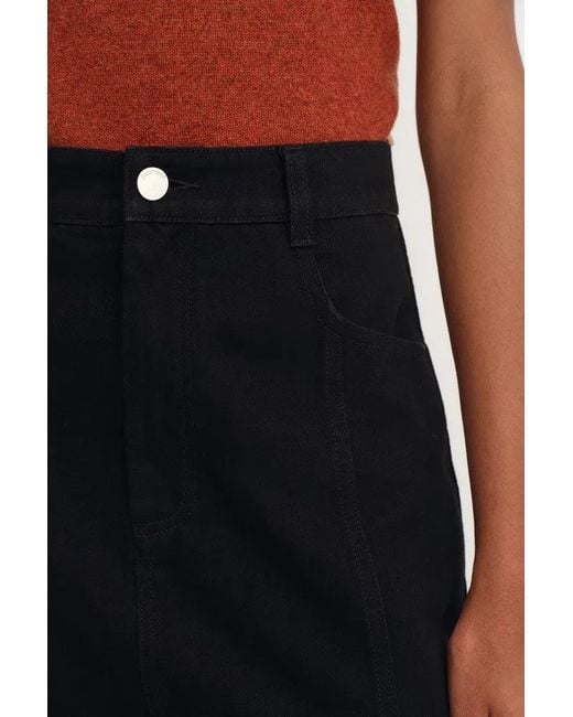 Fabrique Black Nyssa Flared Midi Skirt