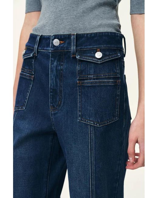Fabrique Blue Stella Double Pocket Distressed Washed Jeans