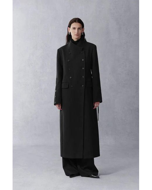 Fabrique Black Artemise Long Wool Coat