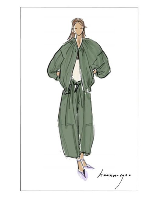 Fabrique Natural Sana Parachute Bomber Jacket And Pants Matching Set