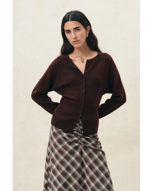 Fabrique Natural Sidra Cinched Batwing Sleeve Cardigan