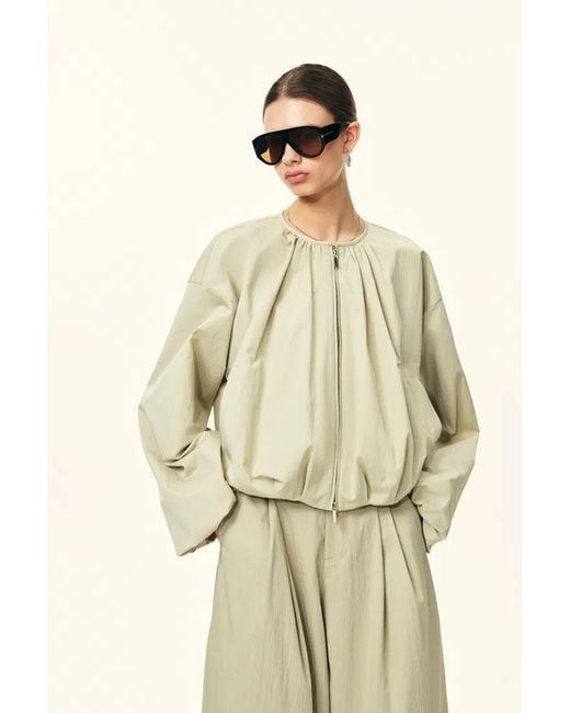 Fabrique Natural Sana Parachute Bomber Jacket And Pants Matching Set