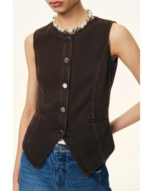 Fabrique Multicolor Elodie Fitted Round Neck Sleeveless Vest Top And Skirt Matching Set