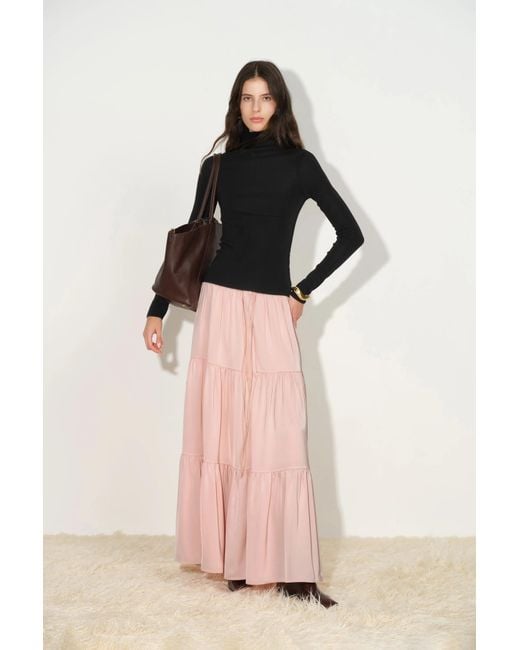 Fabrique Black Sibyl Turtleneck Fitted Top
