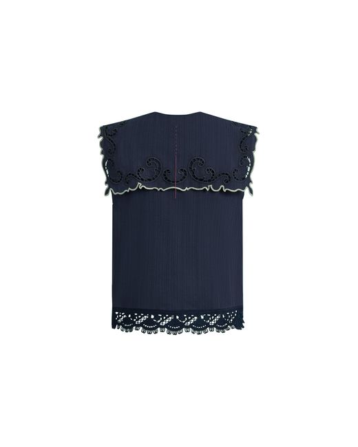 Fabrique Blue Ivy Sailor Collar Sleeve Sleeveless Top