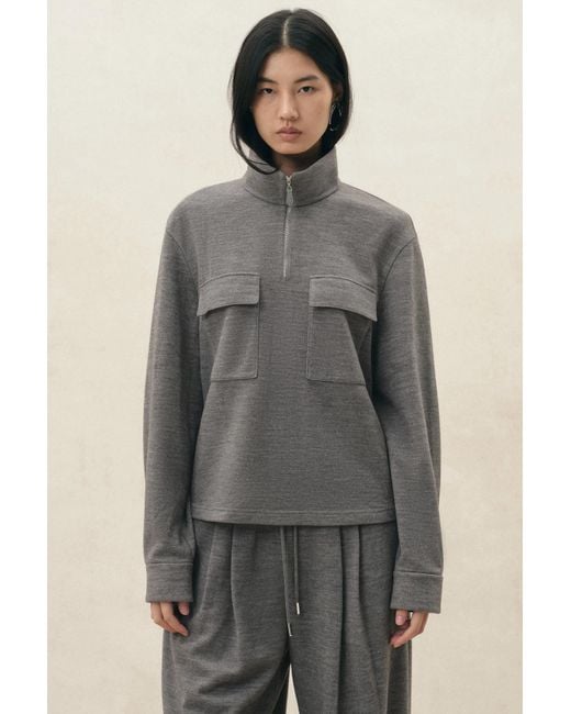 Fabrique Natural Isadora Half Zip Knit Top
