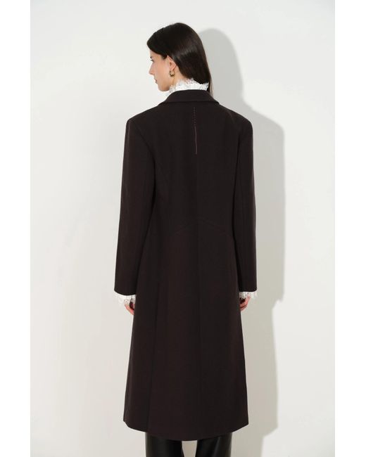 Fabrique Black Caspia Oversized Double Breasted Long Coat