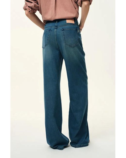 Fabrique Blue Carrie Front Pocket Washed Straight Jeans