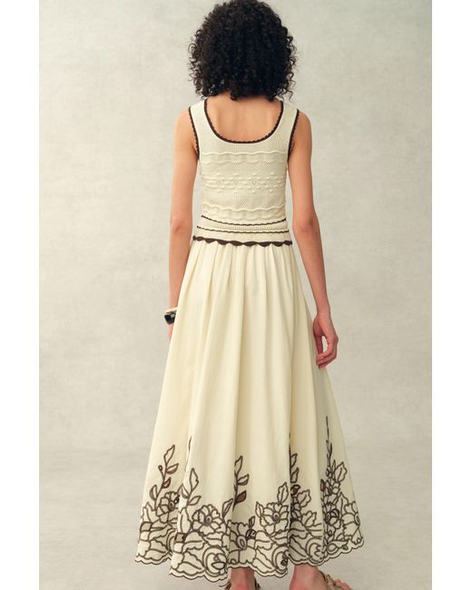 Fabrique Natural Vittra Embroidery And Woven Sleeveless Dress