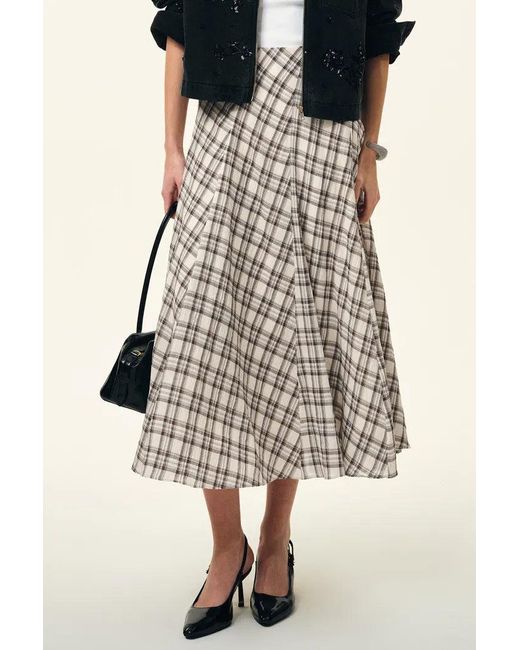 Fabrique Multicolor Xaviera Midi Plaid Skirt
