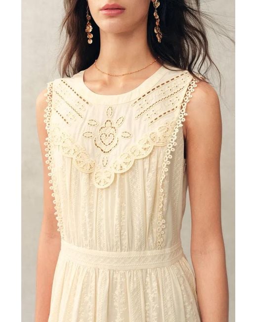 Fabrique Natural Luna Eyelet Lace Embroidered Sleeveless Dress