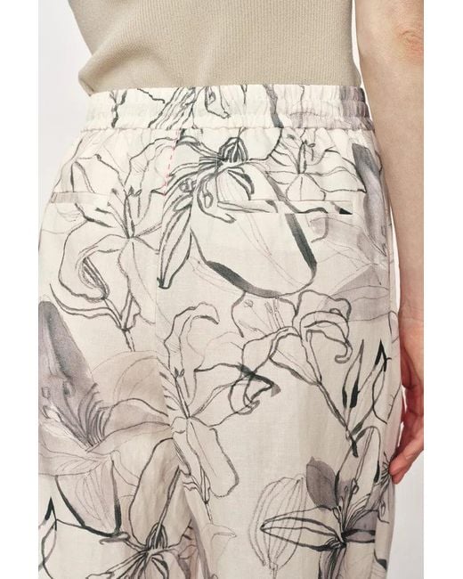 Fabrique Natural Emma Handpainted Floral Elastic Waist Wide Leg Pants
