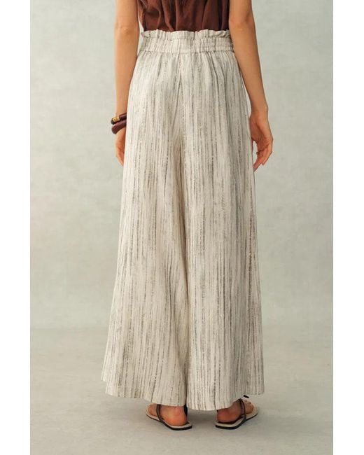 Fabrique Natural Cleo Drawstring Casual Striped Culottes