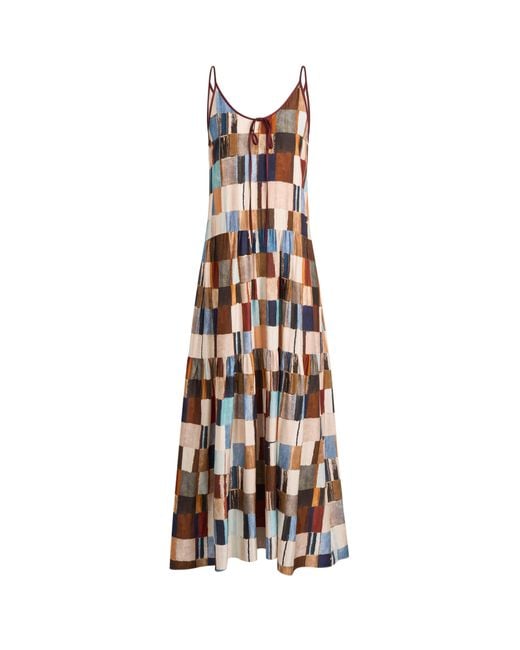 Fabrique Natural Morven Mosaic-Print Robe Dress