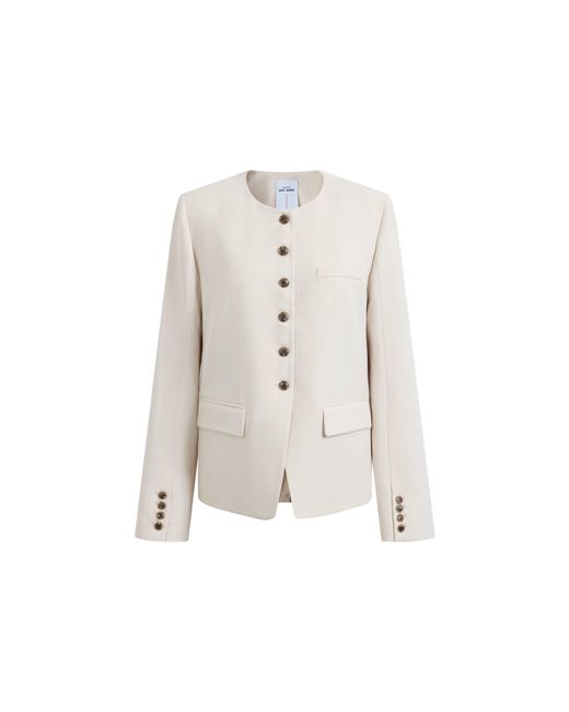 Fabrique Gray Celia Round Neck Suit Blazer