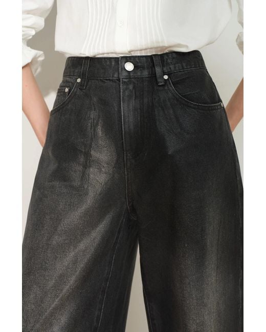 Fabrique Black Lila Cinch Hem Barrel Leg Jeans