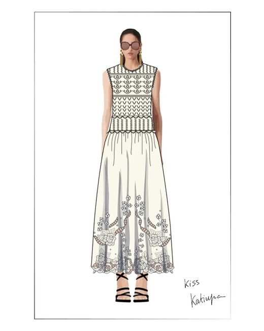 Fabrique Natural Vittra Embroidery And Woven Sleeveless Dress