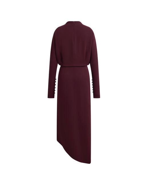 Fabrique Purple Munich Draped Layered Bodice Gigot Sleeve Dress