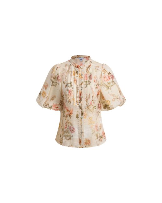 Fabrique Natural Floris Floral Print Sheer Lace Top