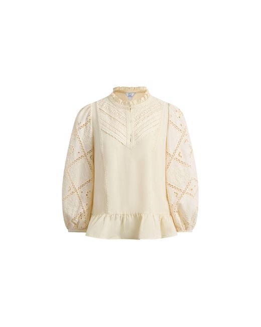 Fabrique Green Nina's Openwork Embroidery Blouse