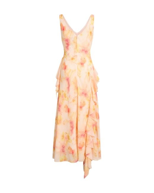 Fabrique Natural Linda Handpainted Floral Ruffle Sleeveless Dress