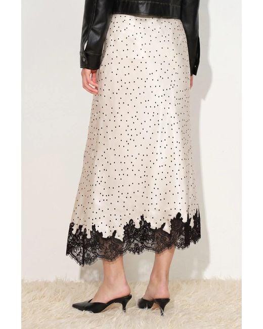 Fabrique Black Sonnet Polka Dot Lace Trim Skirt