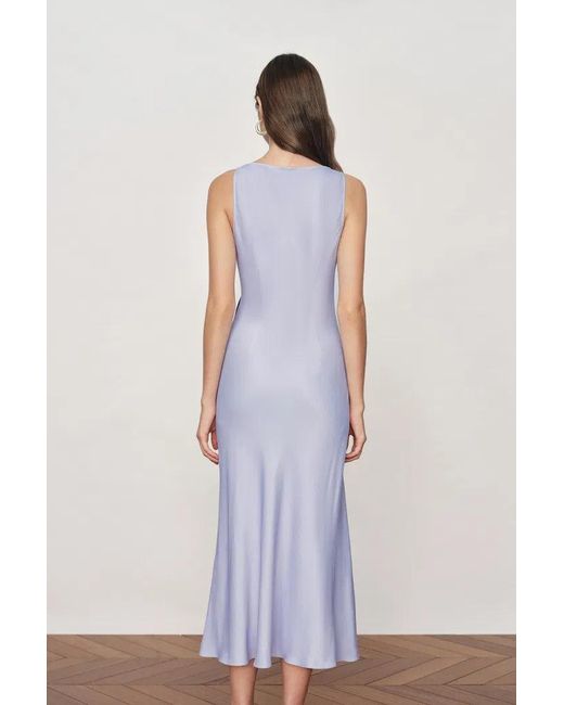 Fabrique Blue Cersei Iris Print Cowl Neck Sleeveless Dress