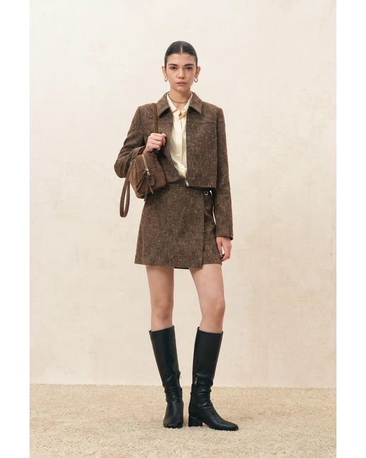 Fabrique Gray Lara Deconstructed Zip Front Jacket