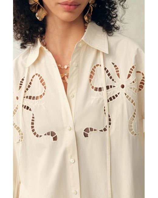 Fabrique Natural Babette Eyelet Embroidered Puff Sleeve Set
