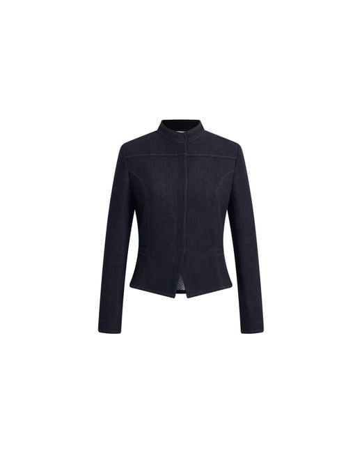 Fabrique Blue Ivy Herringbone Cinched Waist Jacket