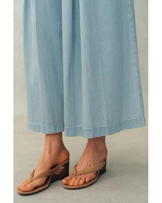 Fabrique Blue Ivy Elasticated Waist Wide-Leg Jeans